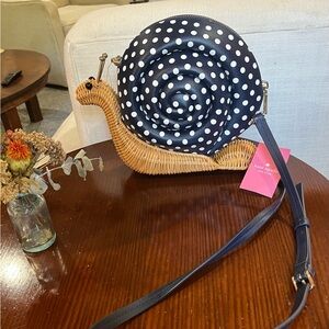 Kate Spade Navy and White Snail Crossbody Bag